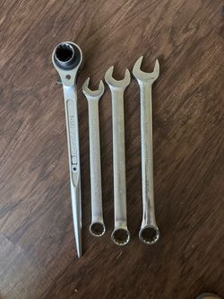 : Proto & TOPTUL Large Combination/Ratcheting Wrenches – 4 Pc