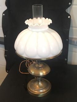 Antique lamps and glassware