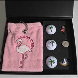 Golf Gift Set ⛳✨ Flamingo “Good Vibes” Set – BRAND NEW – $40