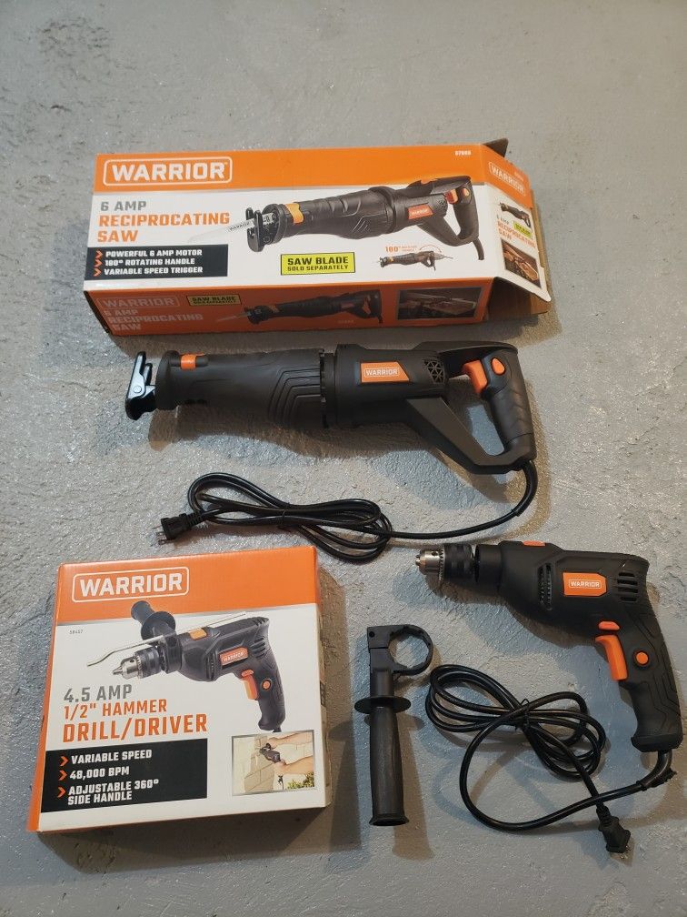 reciprocating saw AND hammer drill.