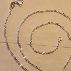 16" - 925 Solid Silver 1.2mm Chain Link Women's Necklace 