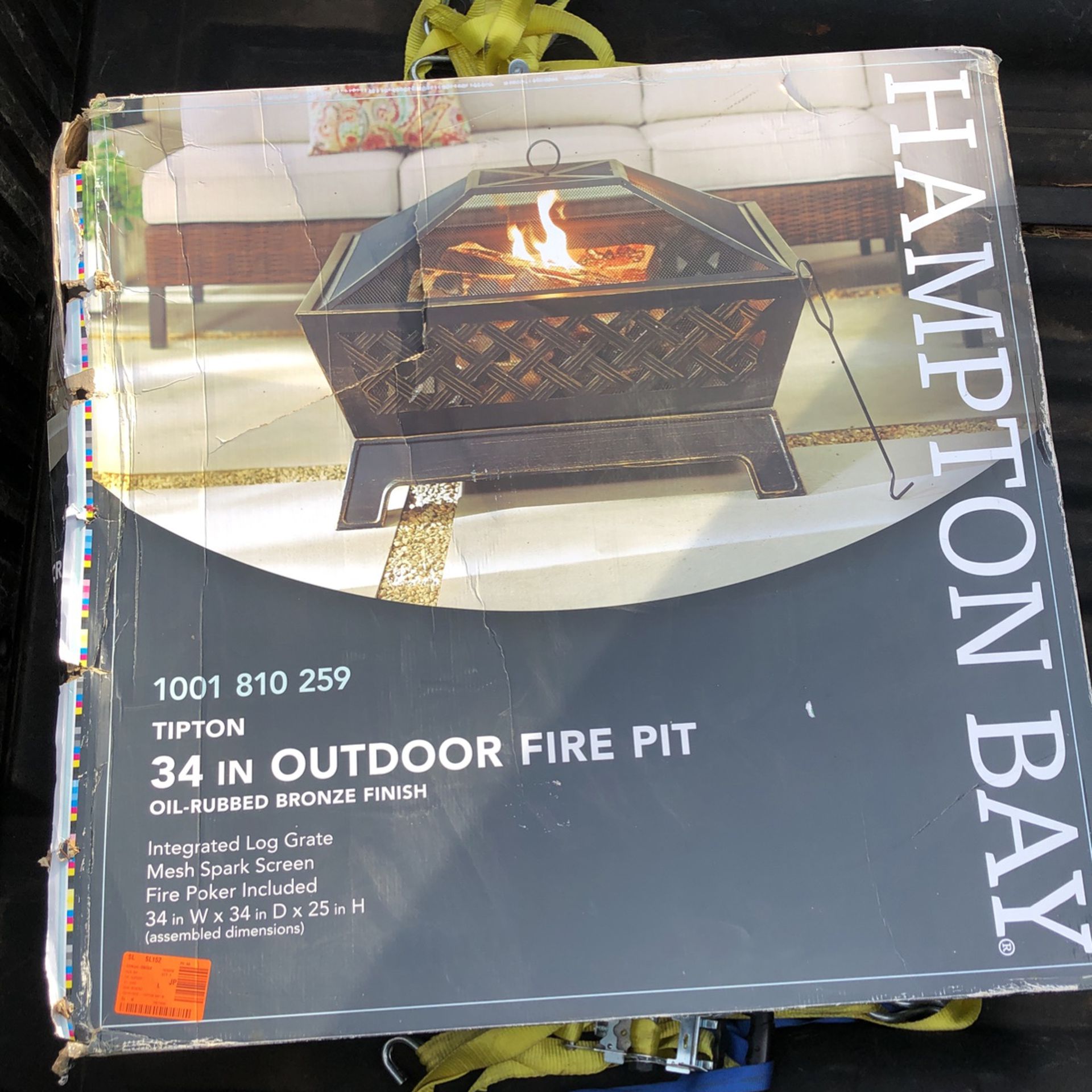 Hampton Bay 34” Outdoor Fire Pit
