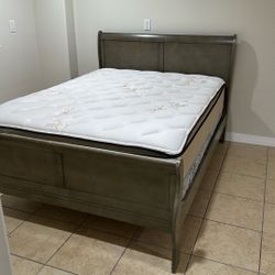 Queen Size Ashley Bed W/Ortho Mattress
