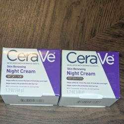 2 PACK Cerave Skin Renewing Night Cream - 1.7oz