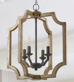 18 In 4 Light Wood Farmhouse Style Chandelier 