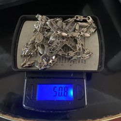 10 Karate Platinum 36in White Gold 50.8 Grams With Pendant 