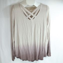 American Eagle Soft & Sexy Brown Longsleeve Blouse Womens Size L