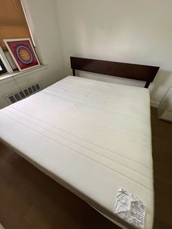 King Mattress with Cover & Bed Frame Headboard
