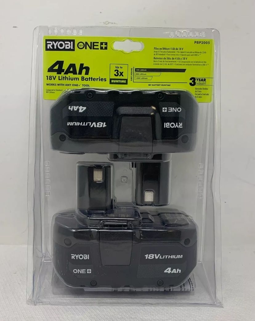 Ryobi Set De 2 Baterías 4.0 Ah De 18 Volts  Nuevas Selladas 