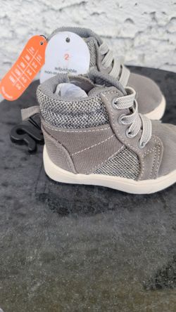 Wonder Nation Infant Boy High Top Canvas Sneakers Size 2, New w/ Tag!