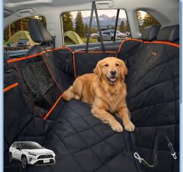 Luxury Dog Car Seat Cover for Back Seat Breathable Mesh Window Dog Hammock for Car 4-Layer Heavy Duty Waterproof Pet Seat Protector Scratch-Proof Car 