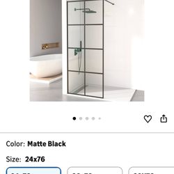 Mainzel 24" W x 76" H Fixed Shower Glass Panel, Frameless 3/8" ANSI Tempered Glass Panel with Easy Clean Guard Coating, Modern Design Bathroom Shower 