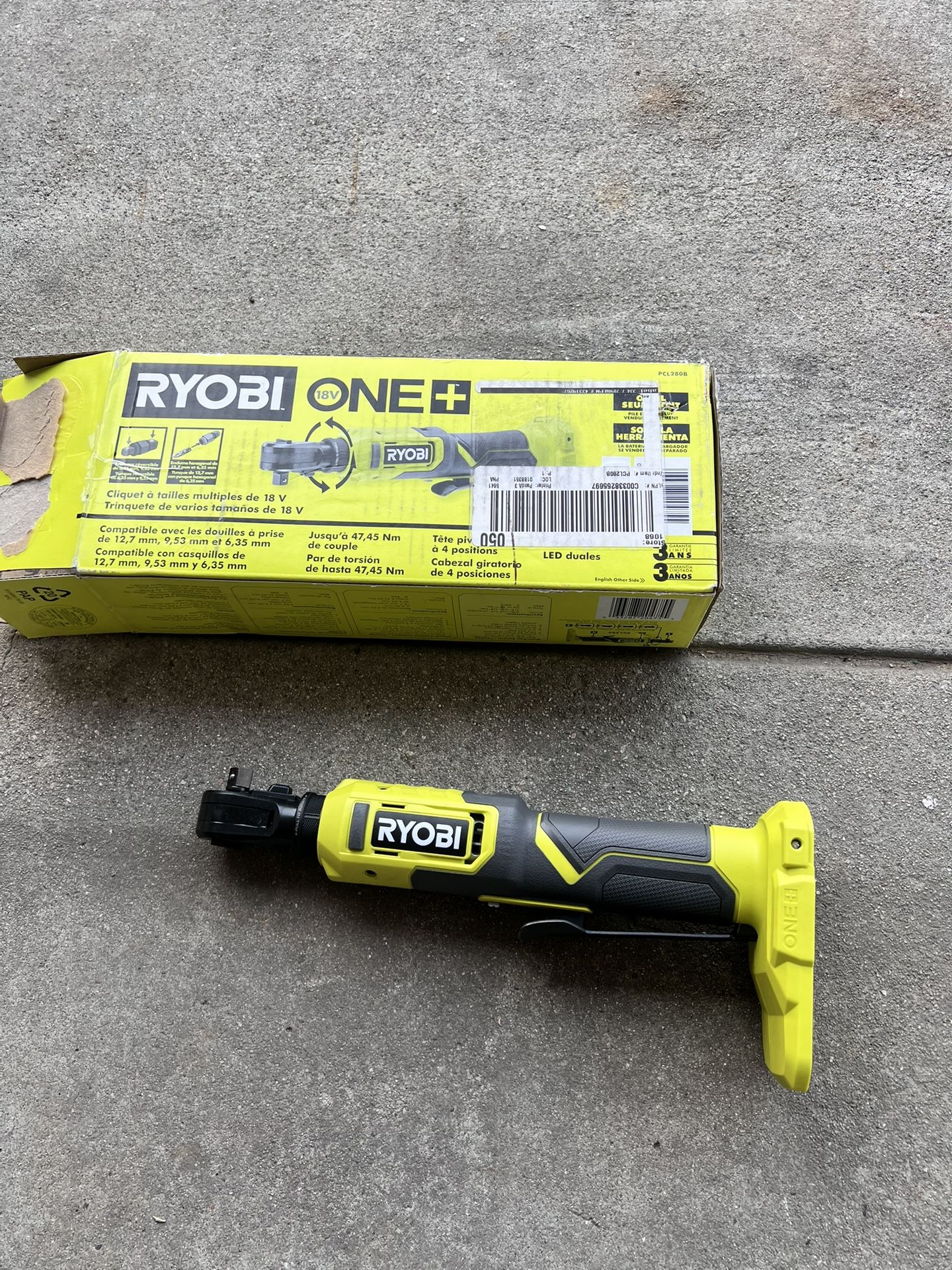Ryobi 18v One+ Multi-Size Ratchet TOOL ONLY