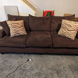 Brown Fabric Couch 