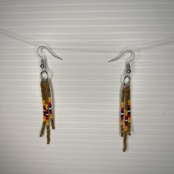Three strand fringe native earrings (New)