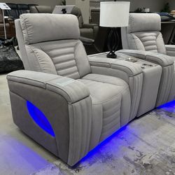 New Power recliner with power headrest /Air lumbar/ Air massage/heating