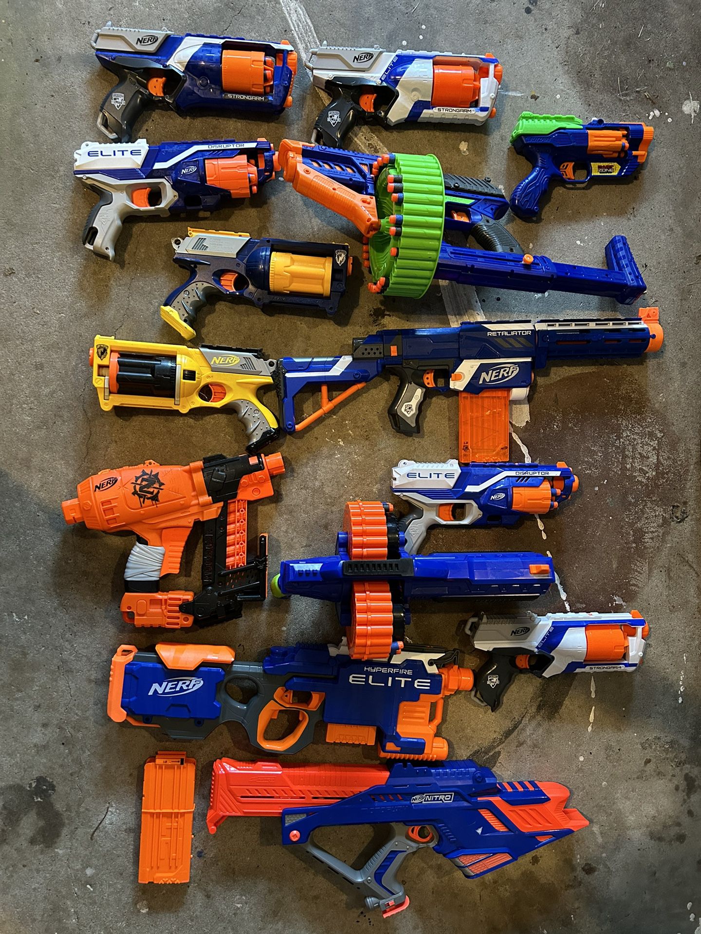 Nerf Gun Lot With Darts And Eye Protection 