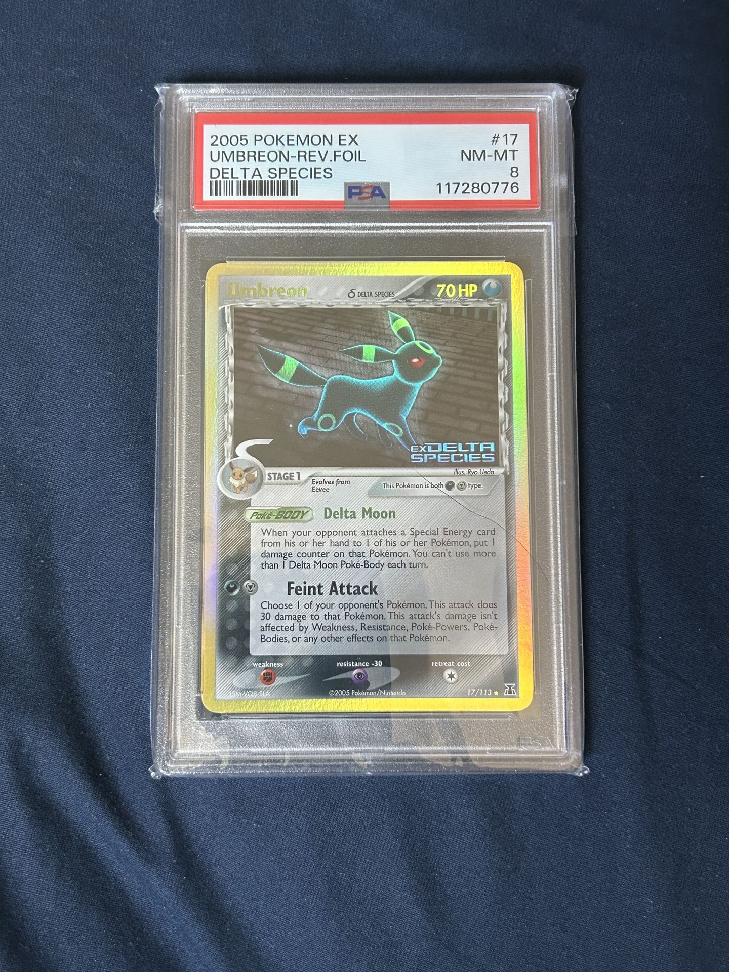 PSA 8 2005 Pokemon Umbreon Reverse Holo #17 Delta Species