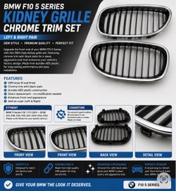 BMW F10 5 Series Kidney Grille Chrome Trim Set