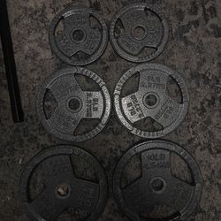Barbell Plate Weight Set, Cast Iron 1" Standard Weight Plates