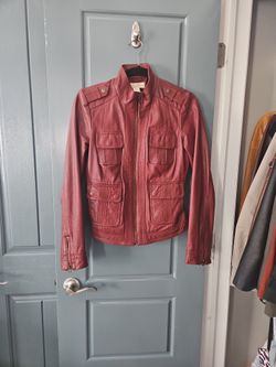 Red Lucky Brand Goat Leather Jacket