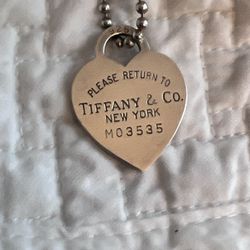 Tiffany Heart Tag Bead Necklace 
