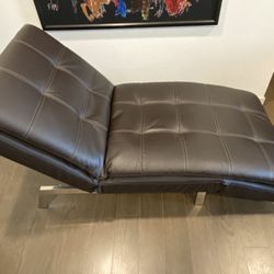 Serta® Ares Brown Faux Leather Chaise Lounger