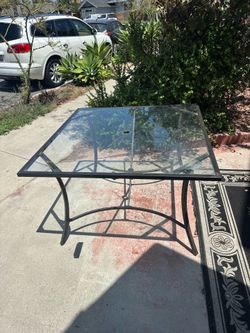 Outdoor Table and Rug