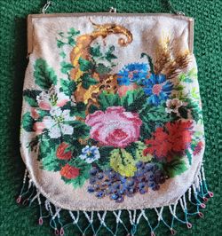 Vintage Micro Beaded Floral Purse Beautiful!
