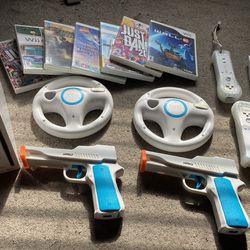 Nintendo Wii Game System, And Controllers Everything Shown