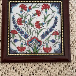 hand-painted ceramic tile