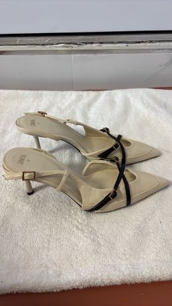 Zara White Heeled Shoes