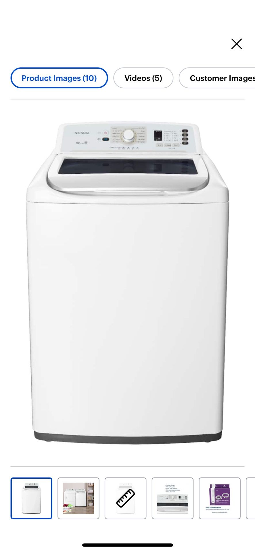 Insignia 4.1 Cu. Ft. High Efficiency Top Load Washer With Agitator