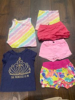 Lot of 6 girls shirts and shorts size 3t by Garanimals #9