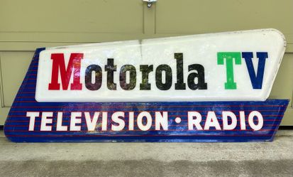 Vintage advertising sign MOTOROLA TV TELEVISION RADIO