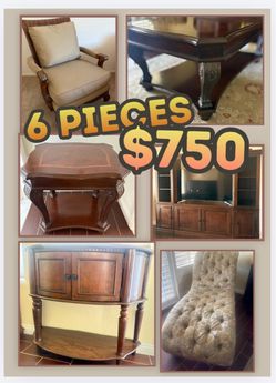 End Table, Coffee Table, Entertainment Center, Half Moon Table, Chaise Lounge, Armchair