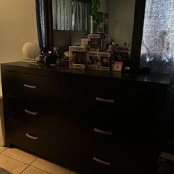 Black Dresser with Mirror