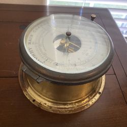 Schatz Brass Ships Precision Barometer Thermometer