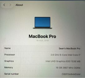 16in 2019 macbook pro