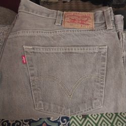 Levis Mens 501 Grey Jeans 42x32