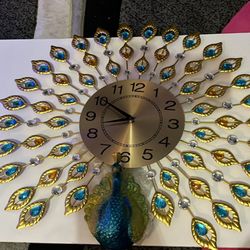 Beautiful Peacock Clock