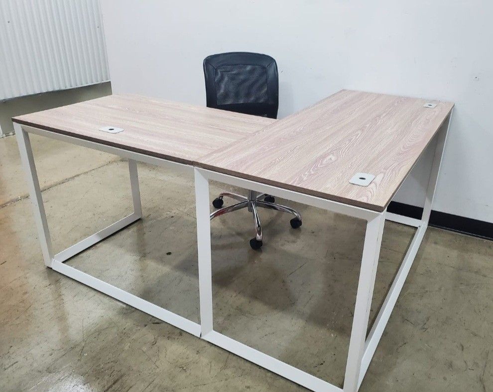 L-Shape Office Desk And Adjustable Chair
