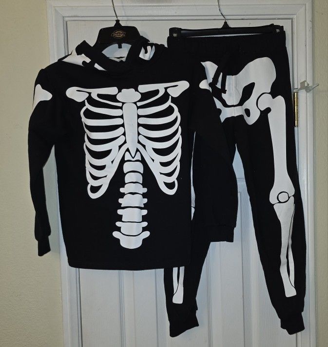 H&M Skeleton Joggers Set Kids Size 8-10