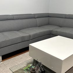 L shape Sofa with Adjustable Arm/head Support