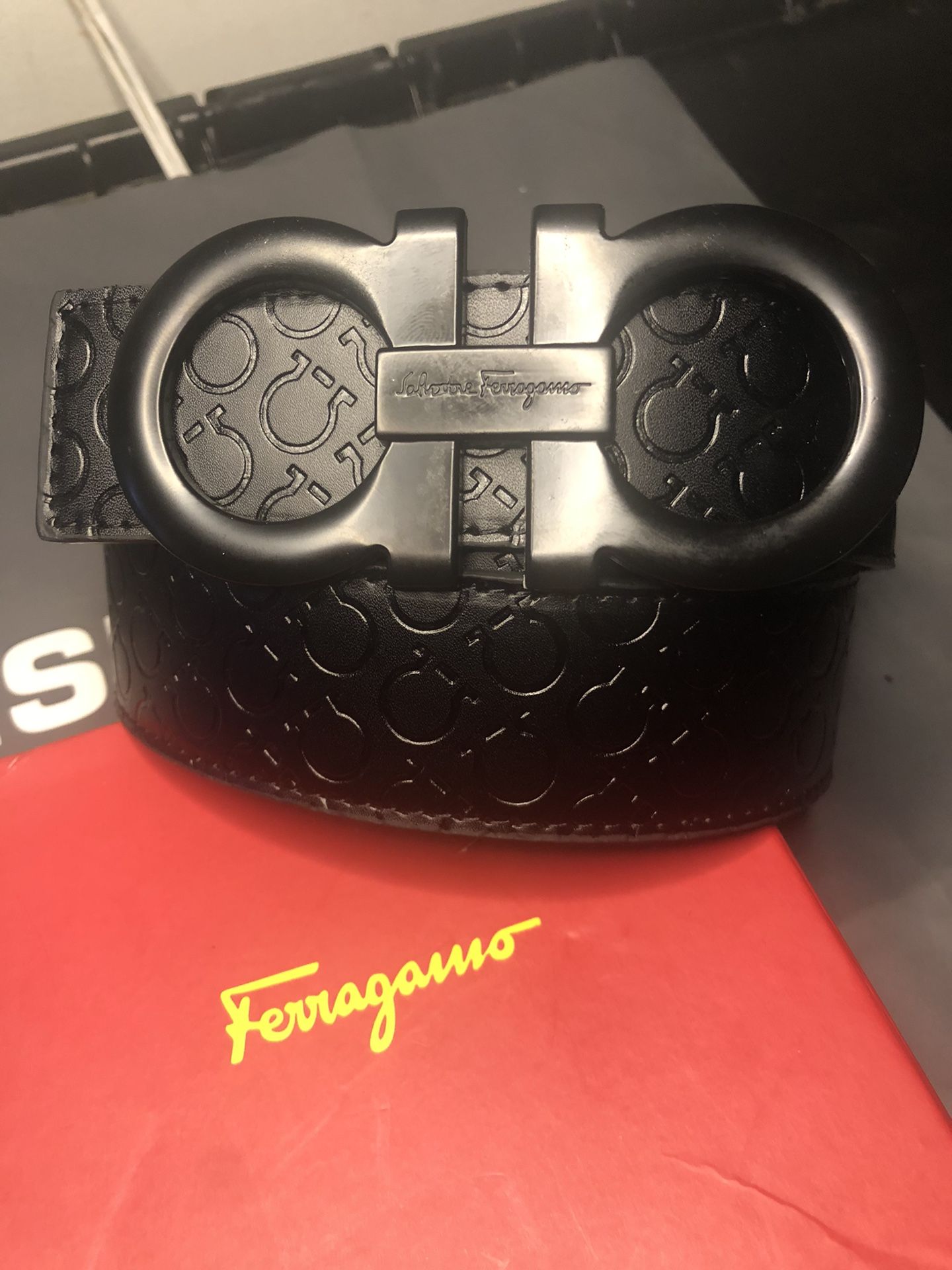 Salvatore Ferragamo Black Buckle Belt