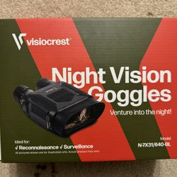 New Never-Used VISIOCREST NIGHT VISION GOGGLE BINOCULARS for Complete Darkness and Day Night Vision.