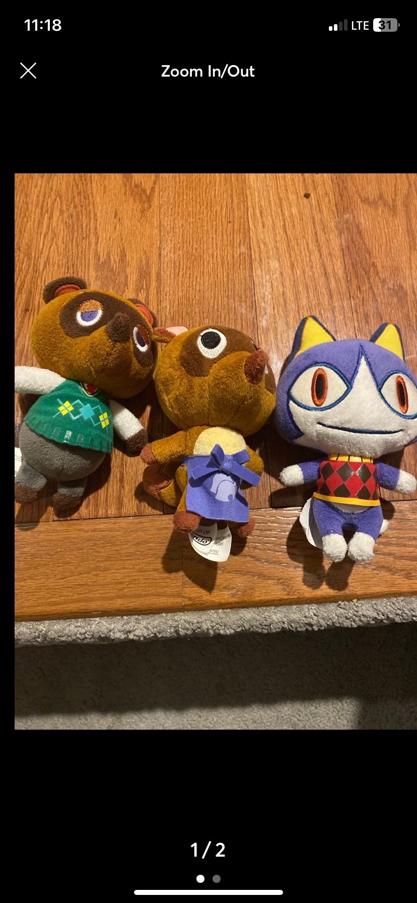 Lot Of 3 Animal Crossing Plushies