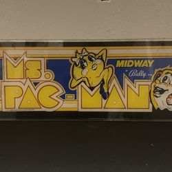 Bally/MIDWAY - Ms. PAC-MAN Arcade Game Marquee Sign - Original 1981