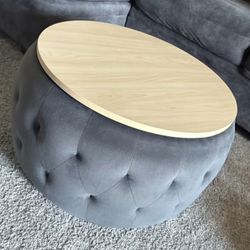 Gray Storage Ottoman