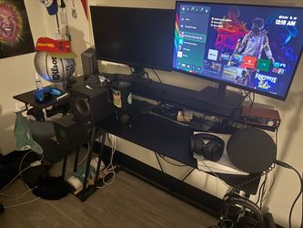 Computer Desk with Dual Monitor Setup